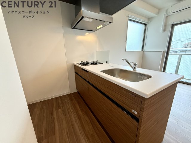 キッチン　2口ガスコンロ付きのおしゃれなカウンターキッチン