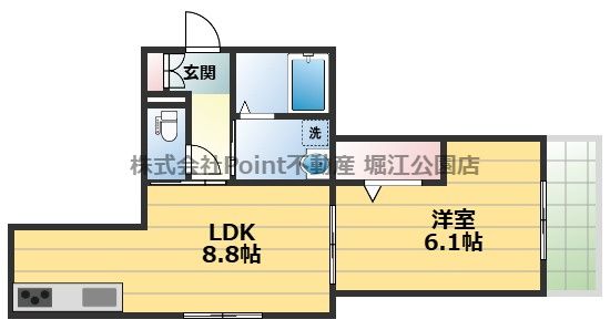 地下鉄長堀鶴見緑地線 玉造駅 徒歩4分 3階建 築12年の間取り写真