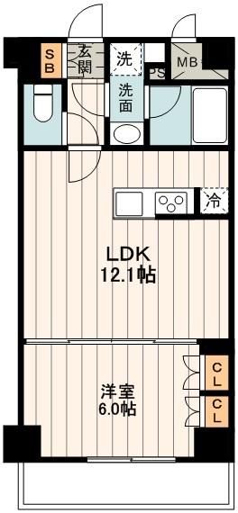 グランハイツ東新宿の間取り写真