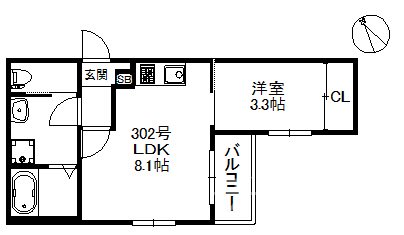 BRAND NEW DAY 箱崎の間取り写真
