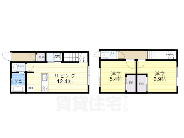 ＪＲ中央線 吉祥寺駅 バス乗車時間：4分 最寄りバス停で下車 徒歩3分 2階建 築13年の間取り写真