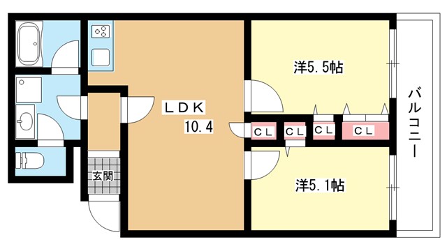 阪急宝塚線 豊中駅 徒歩9分 3階建 築7年の間取り写真