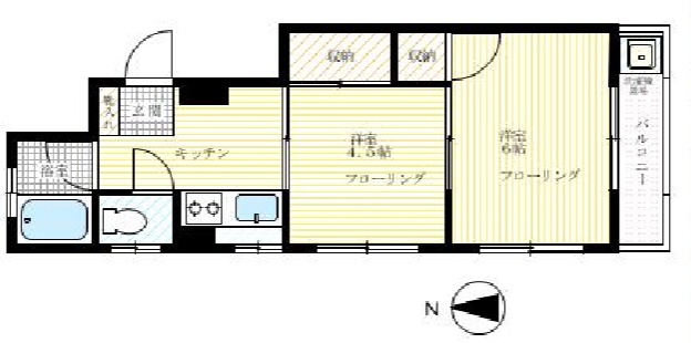 京王線 笹塚駅 徒歩3分 4階建 築56年の間取り写真