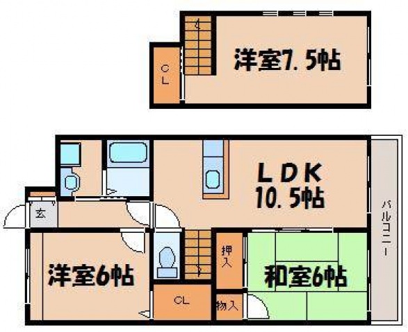 ハピネス岩田の間取り