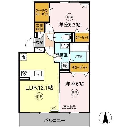 メゾン勝賀(香西西町)の間取り