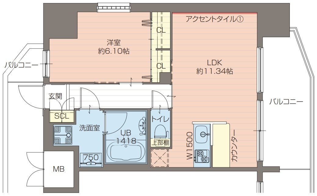 プレジオ都島ASIANの間取り