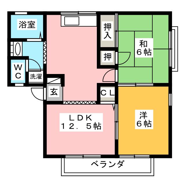 メゾン今嶺　Ｂ棟の間取り