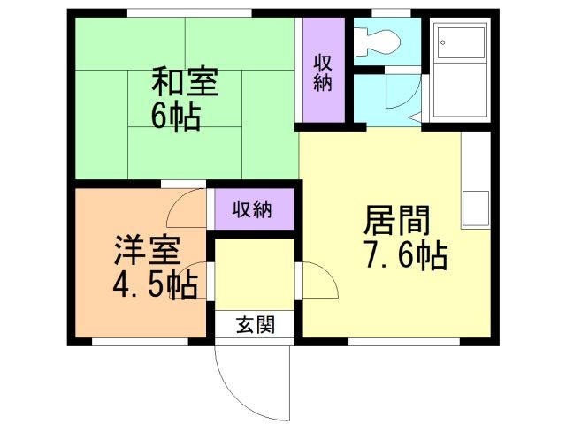 苫小牧市青雲町のアパートの間取り