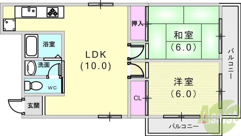 ＬＥ　ＰＡＬＡＩＳ　ＶＩＶＡＮＴ魚崎の間取り