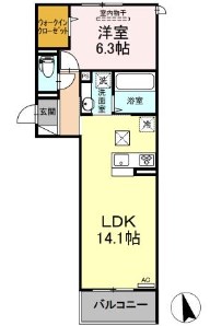 廿日市市串戸のアパートの間取り