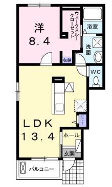 福山市沖野上町のアパートの間取り