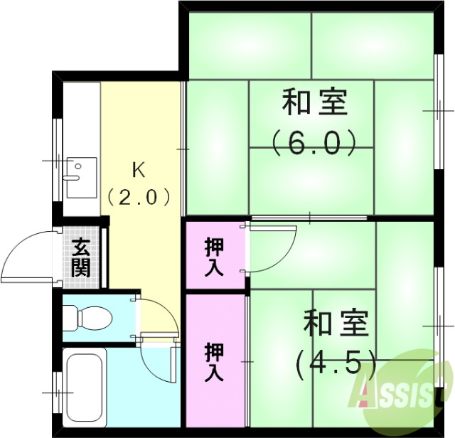 サチズライフ萩乃町の間取り