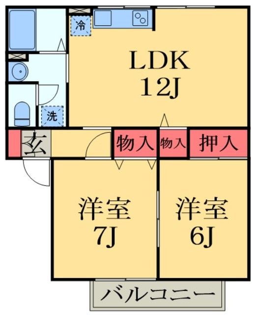 千葉市中央区村田町のアパートの間取り