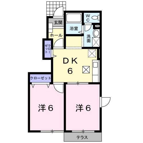 八戸市白銀のアパートの間取り