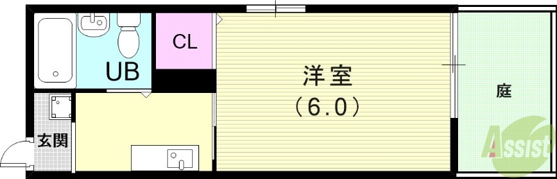 神戸市北区緑町のアパートの間取り