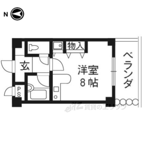 京都市右京区西院乾町のマンションの間取り