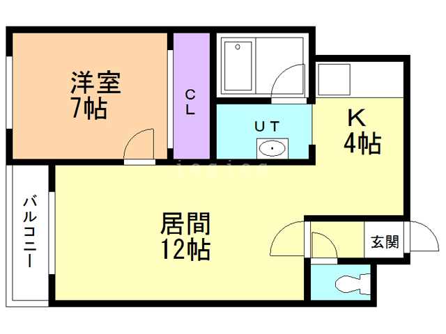 函館市美原のマンションの間取り