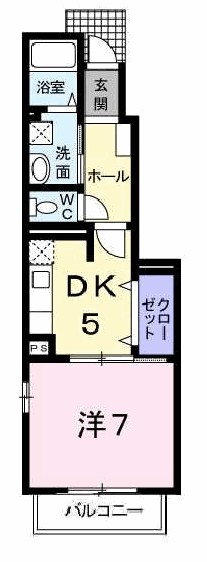 加古川市平岡町二俣のアパートの間取り