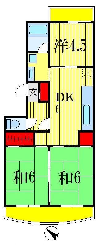 市川クローバーハイツ福田の間取り