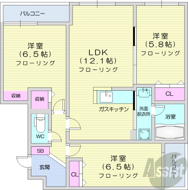 メニーズコート北園プレミアの間取り