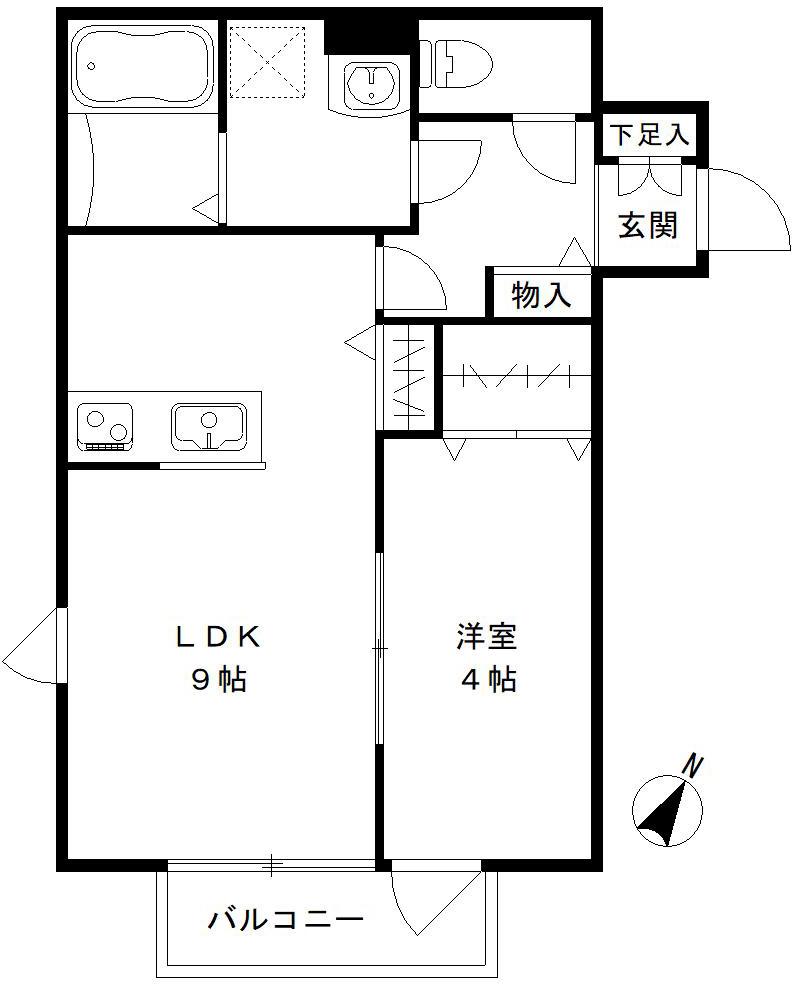 市原市加茂のアパートの間取り