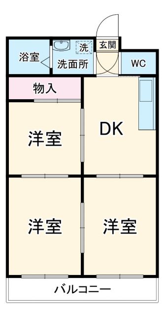 可児市今渡のマンションの間取り