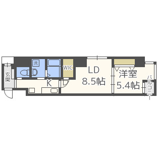 大阪市中央区南船場のマンションの間取り