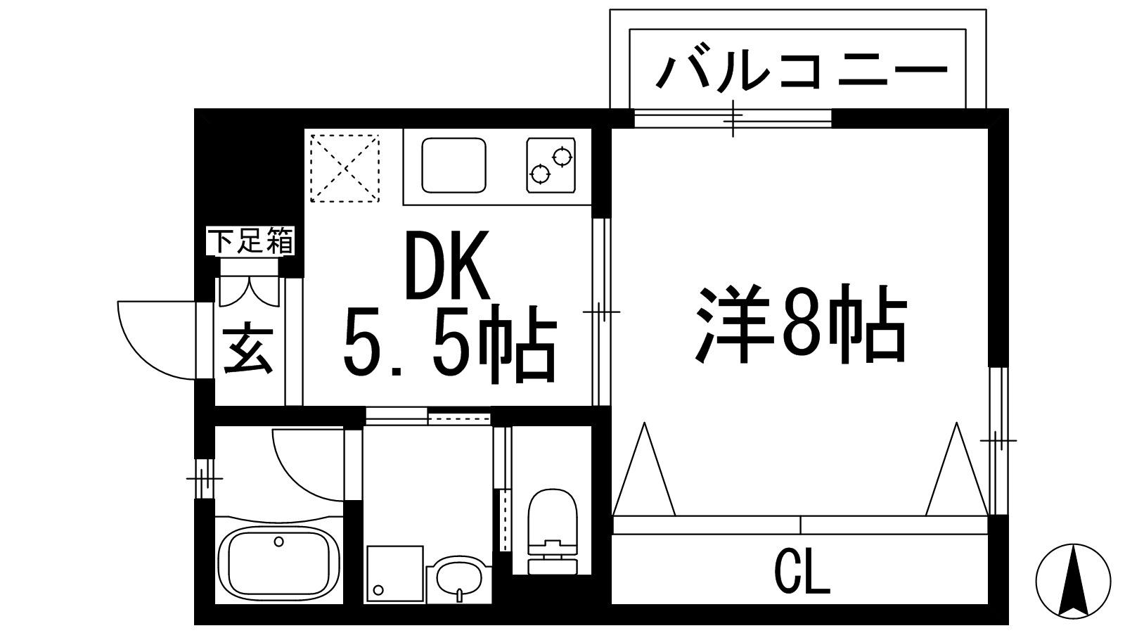 宝塚市千種のマンションの間取り