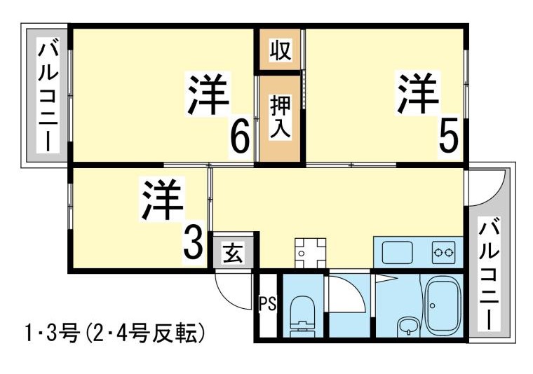 淡路市浅野神田のマンションの間取り