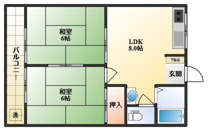 ハイツ上野台B棟の間取り
