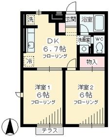 【世田谷区梅丘のアパートの間取り】