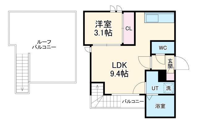 名古屋市港区魁町のアパートの間取り