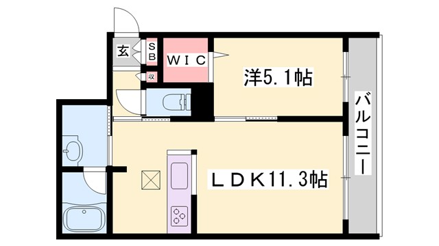 姫路市安田のマンションの間取り