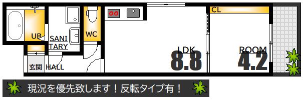 広島市中区吉島東のアパートの間取り