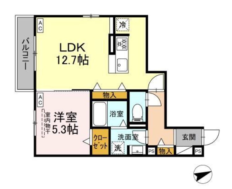 浜松市浜名区中条のアパートの間取り