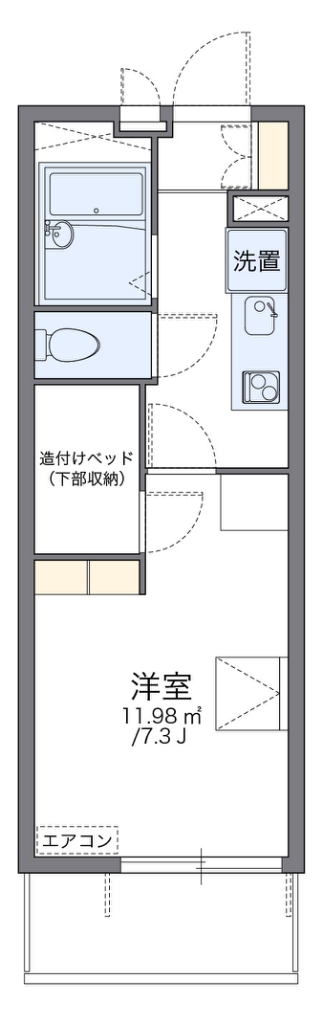 レオパレス金仙寺湖二号館の間取り