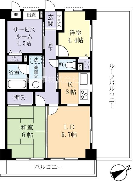 サンレイ土浦６０５号室の間取り