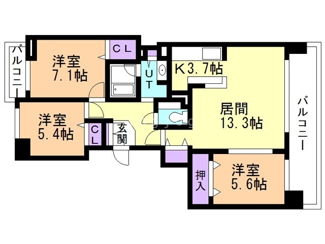 ヴァーテクス札幌ラグシスの間取り