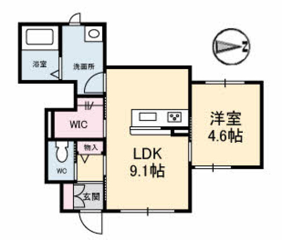 呉市吾妻のアパートの間取り