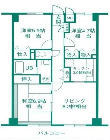 我孫子市つくし野のマンションの間取り