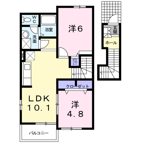 遠賀郡遠賀町大字尾崎のアパートの間取り