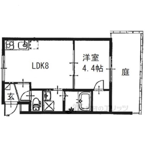 京都市西京区川島東代町のマンションの間取り