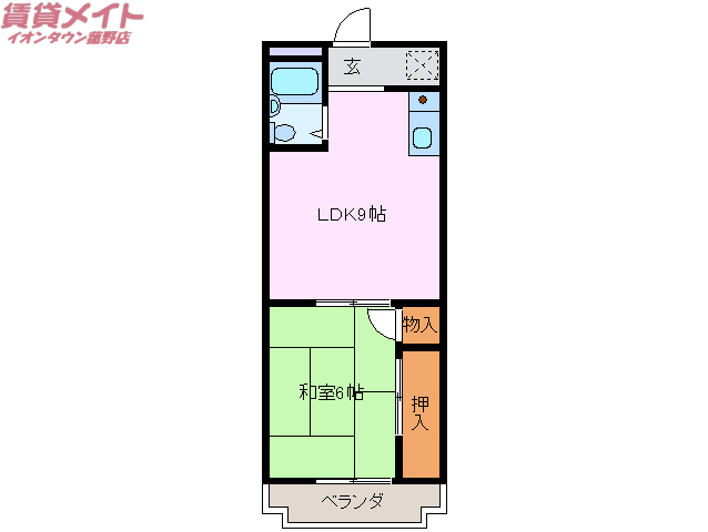 いなべ市大安町宇賀のアパートの間取り