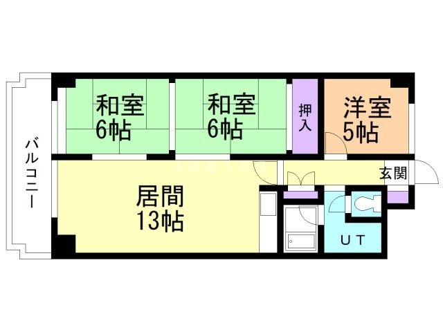 札幌市西区西町南のマンションの間取り