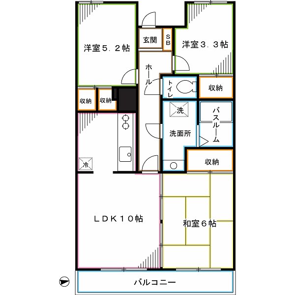 中野区沼袋のマンションの間取り