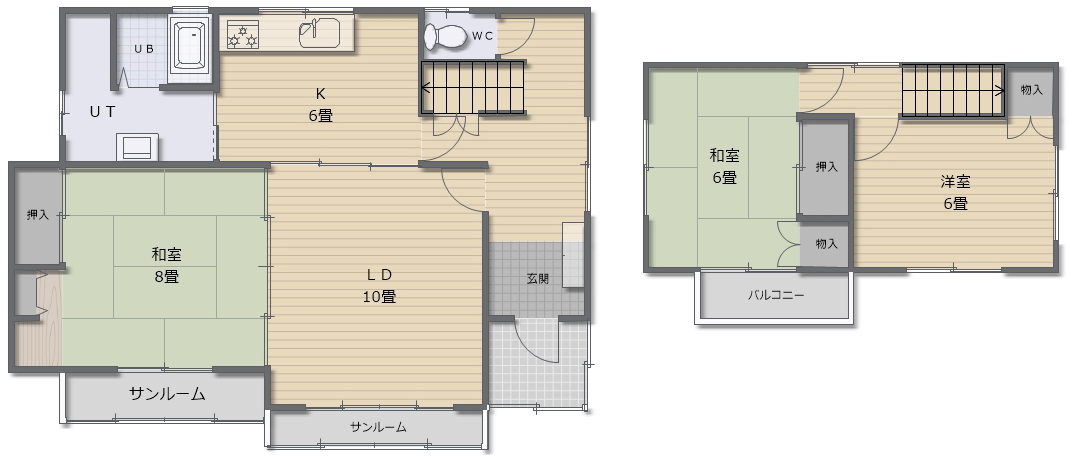 西旭岡町1丁目22番戸建の間取り写真