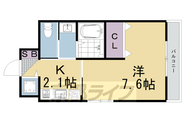 阪急嵐山線 上桂駅 徒歩5分 6階建 築41年の間取り写真
