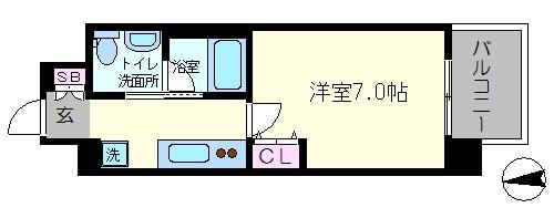 地下鉄御堂筋線 大国町駅 徒歩5分 10階建 築10年の間取り写真