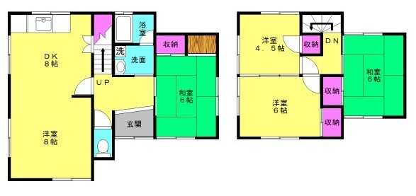 平岡町新在家貸家の間取り写真