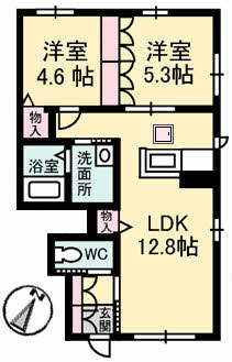 プロムノワール湯田温泉駅前　ボルドーの間取り